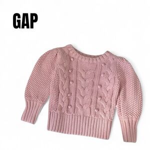 081 GAP Kids Pink Cable Knit Sweater
